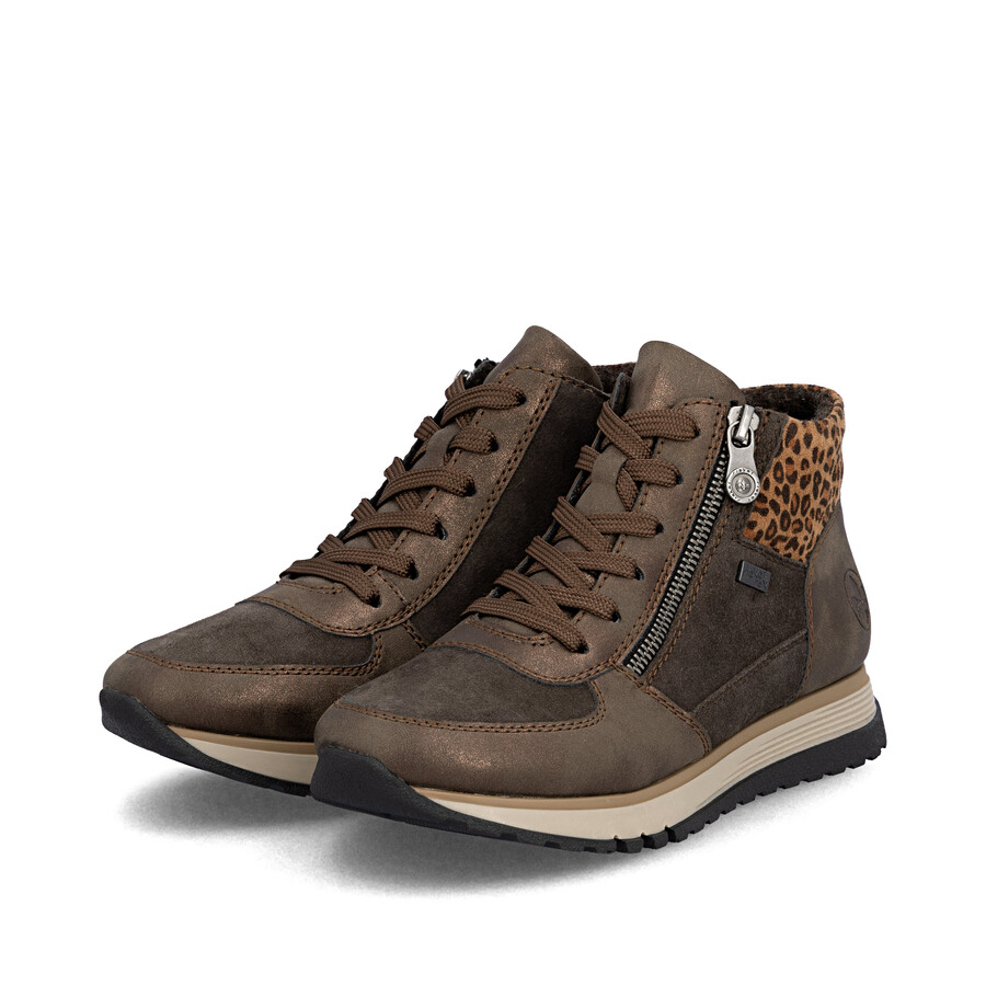 botas marrones con cremallera para mujer rieker 49040-24