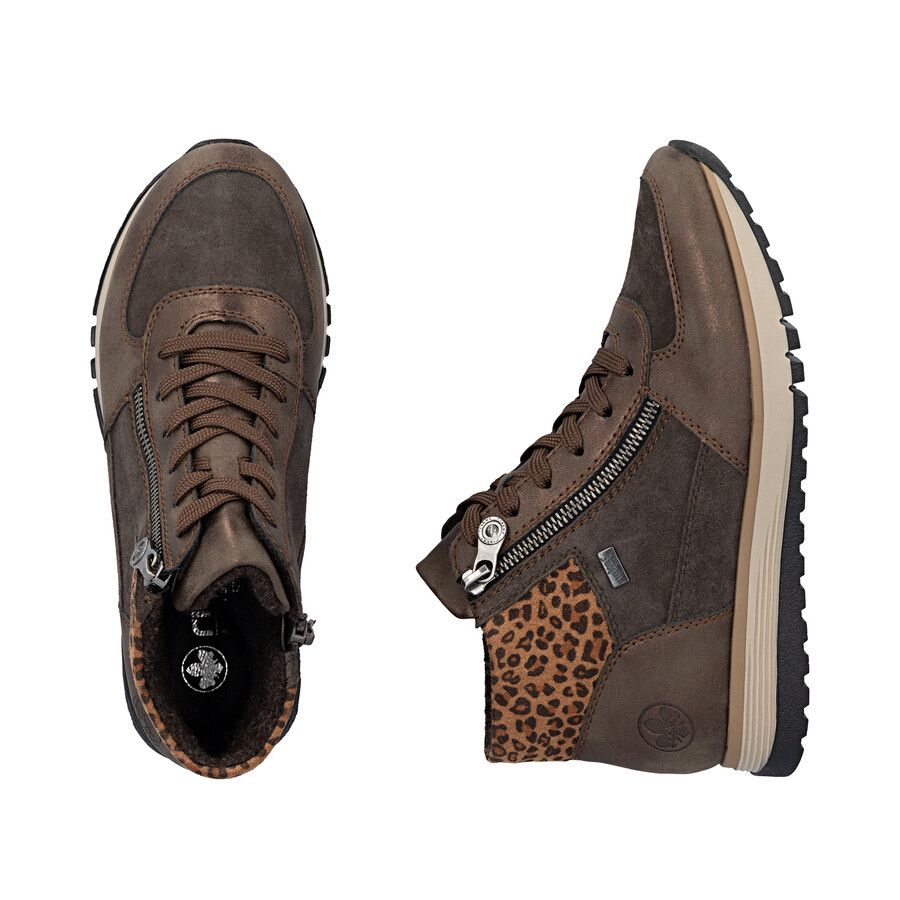 botas marrones con cremallera para mujer rieker 49040-24