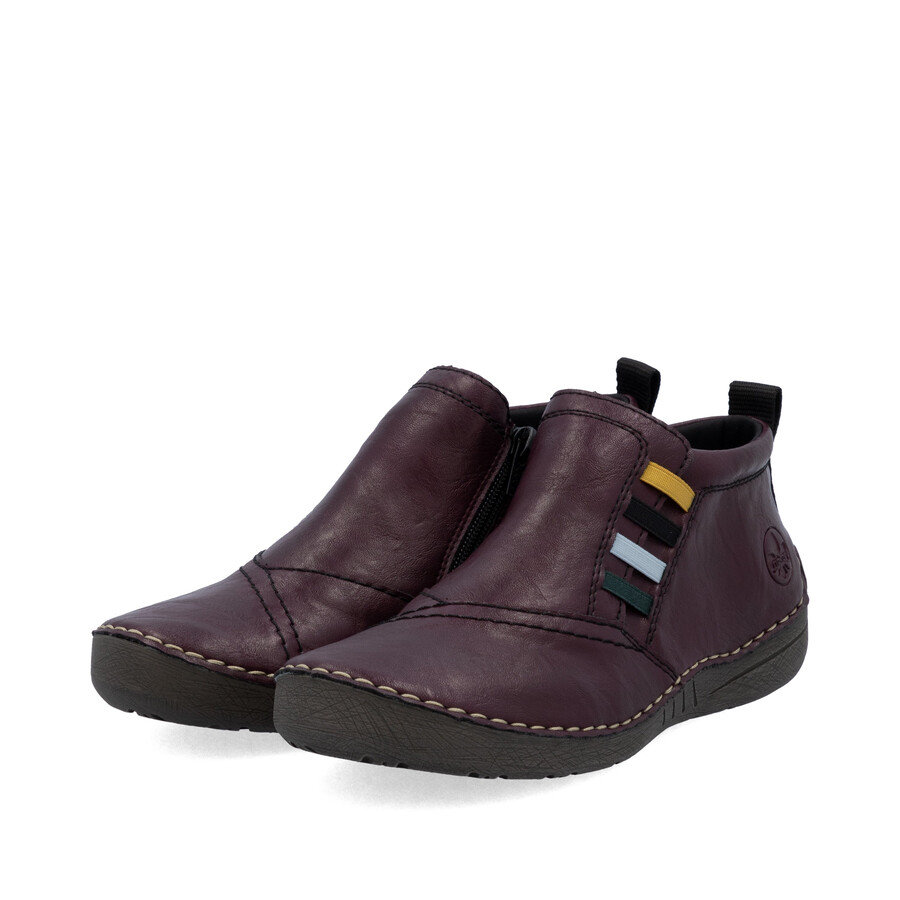 botas rojas con cremallera para mujer rieker 52584-30