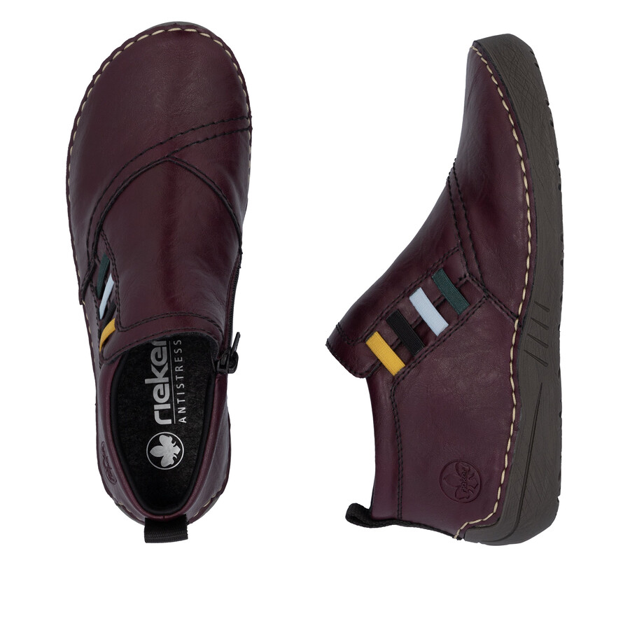 botas rojas con cremallera para mujer rieker 52584-30
