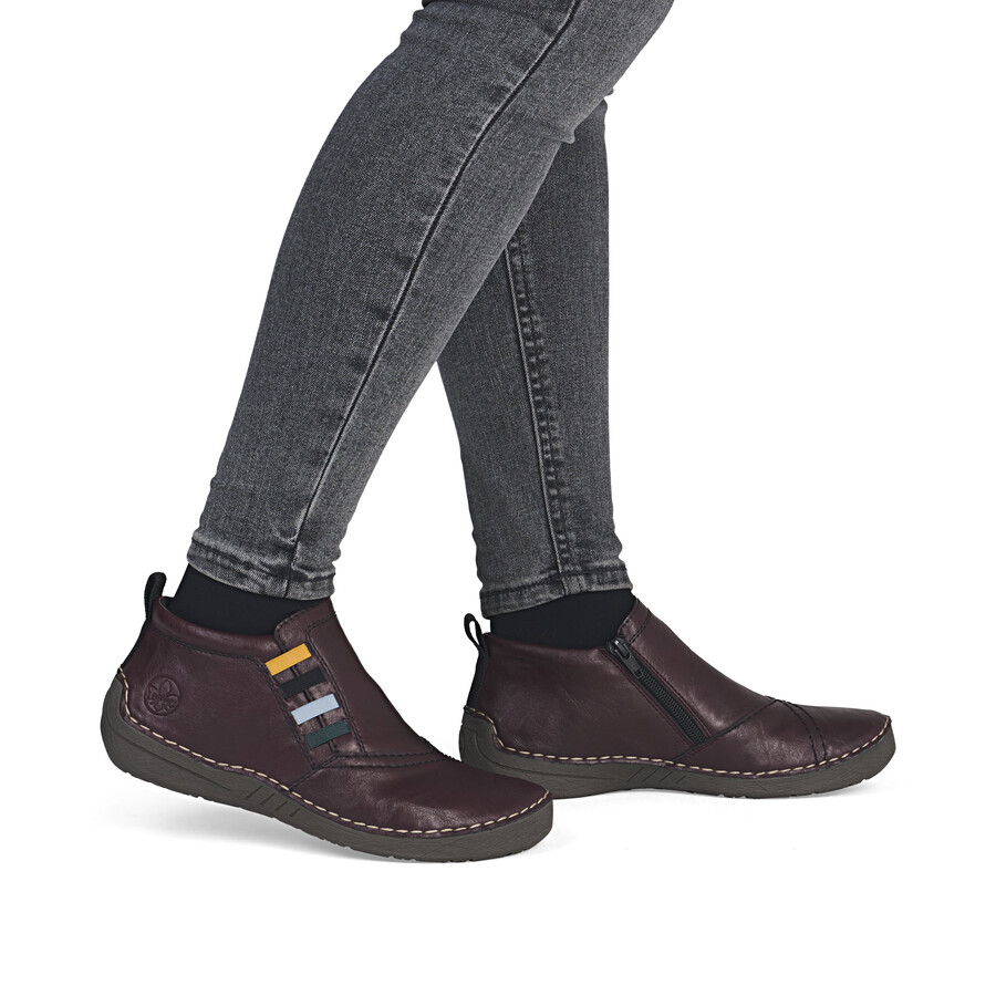 botas rojas con cremallera para mujer rieker 52584-30