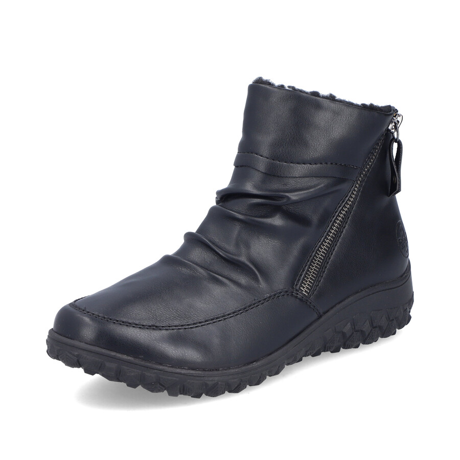 botas negras con cremallera para mujer rieker 59585-01