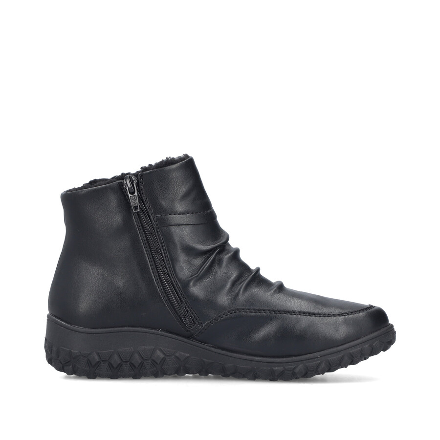 botas negras con cremallera para mujer rieker 59585-01