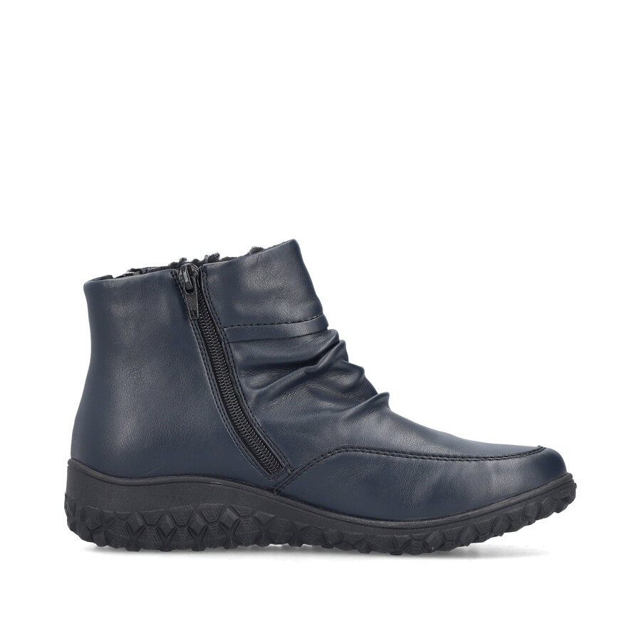 botas azules con cremallera para mujer rieker 59585-14