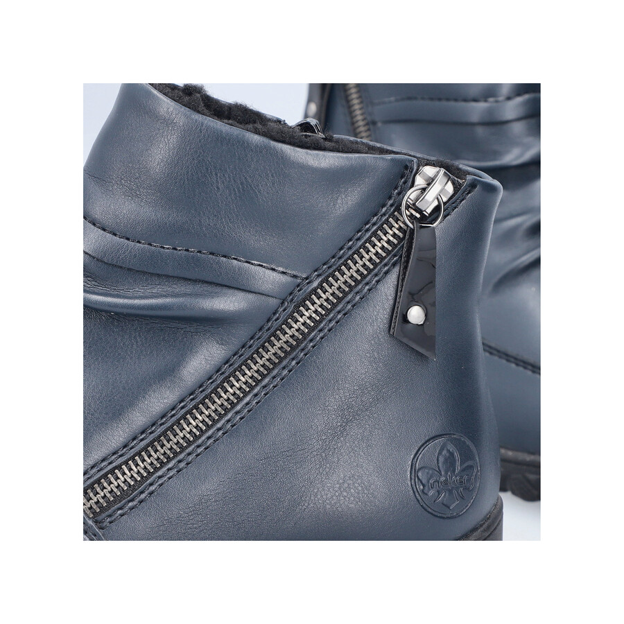 botas azules con cremallera para mujer rieker 59585-14