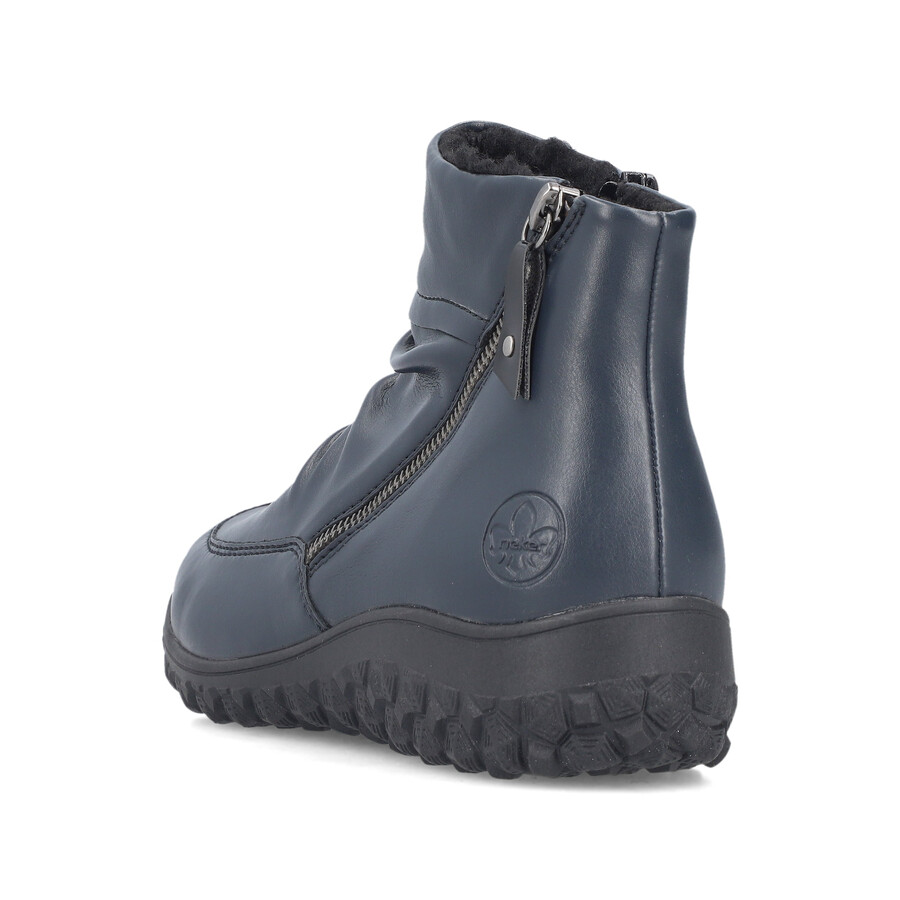 botas azules con cremallera para mujer rieker 59585-14