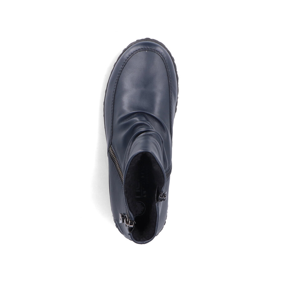 botas azules con cremallera para mujer rieker 59585-14
