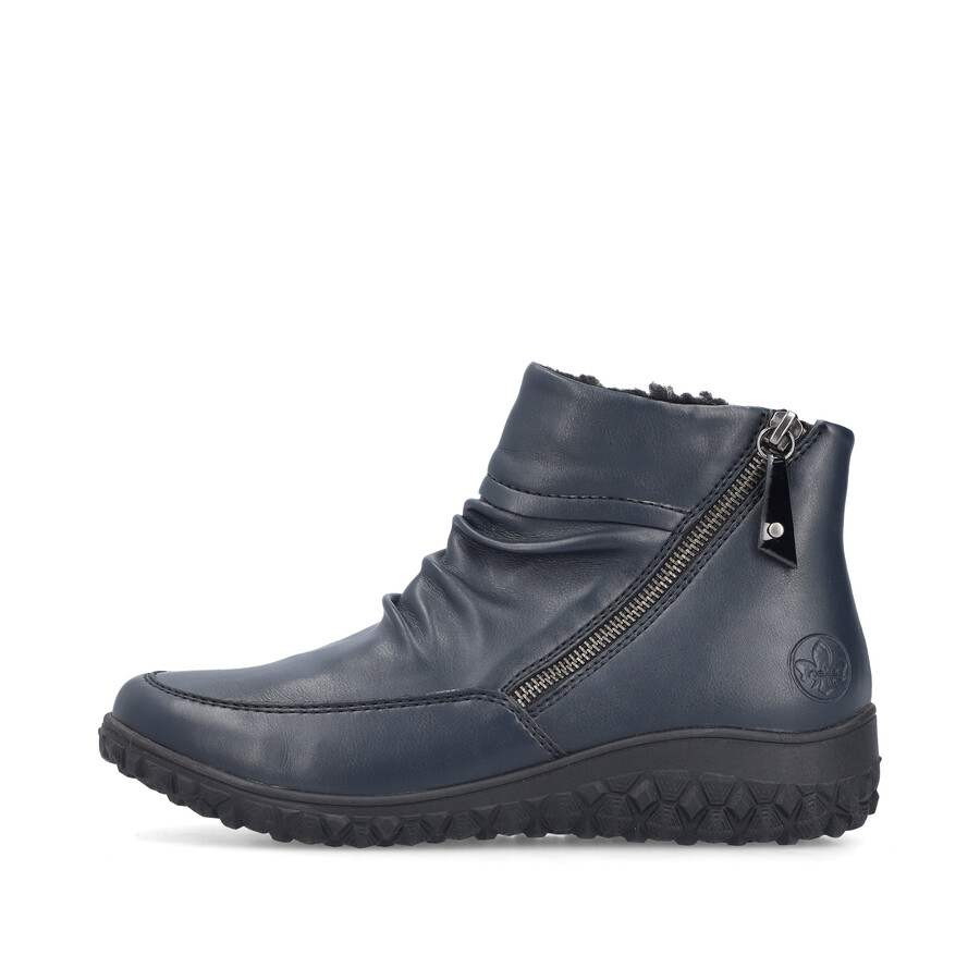 botas azules con cremallera para mujer rieker 59585-14