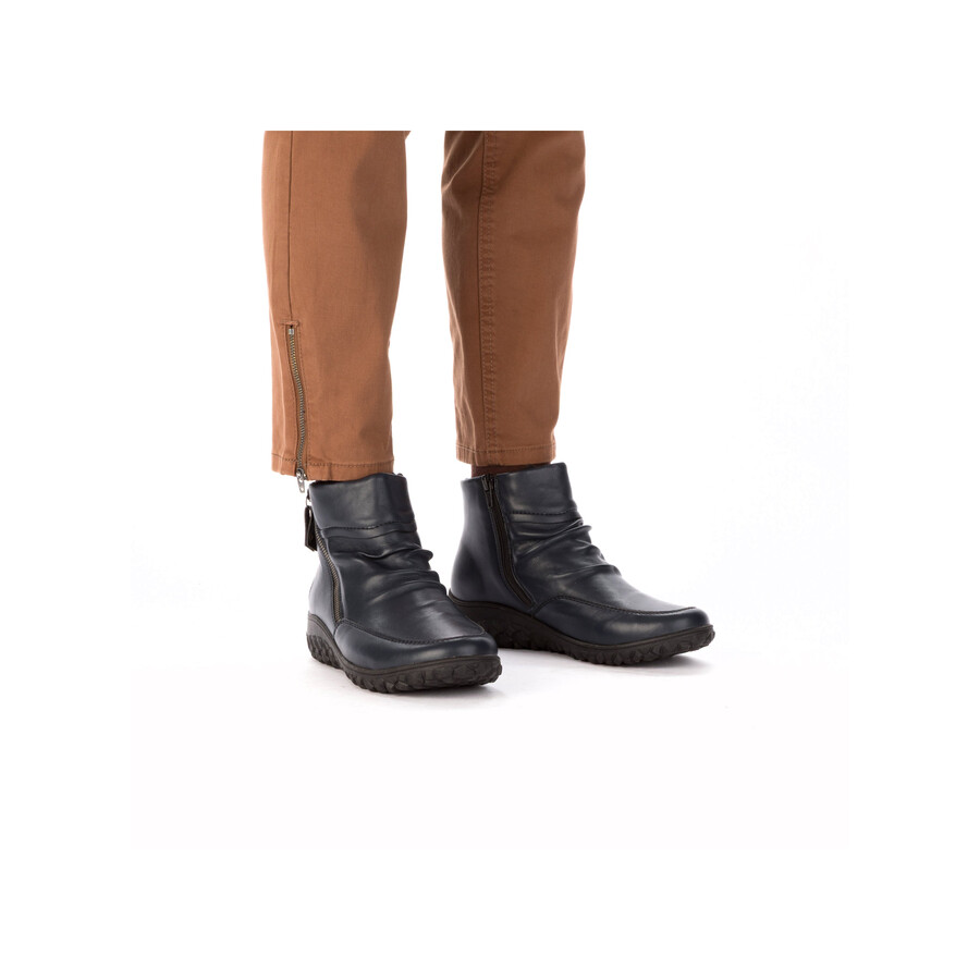 botas azules con cremallera para mujer rieker 59585-14