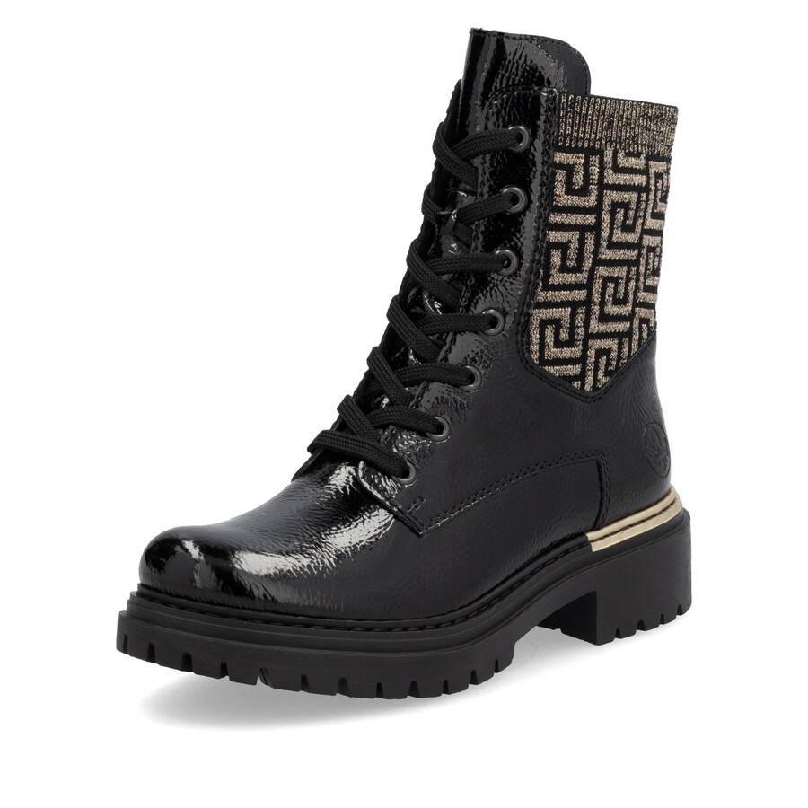 botas negras con cremallera para mujer rieker 72607-00