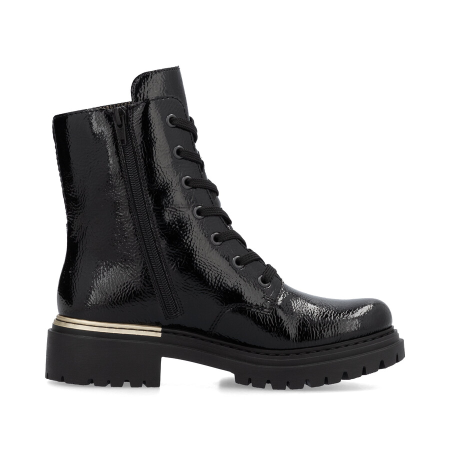 botas negras con cremallera para mujer rieker 72607-00