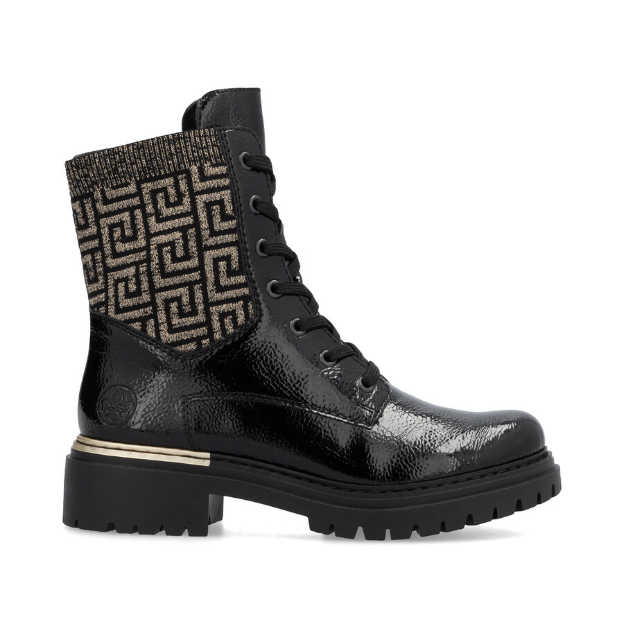 botas negras con cremallera para mujer rieker 72607-00