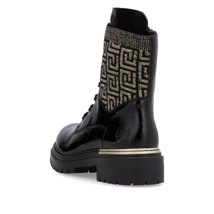 botas negras con cremallera para mujer rieker 72607-00