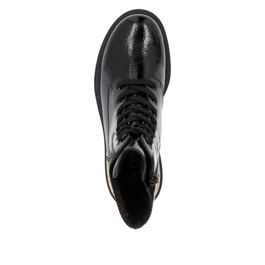 botas negras con cremallera para mujer rieker 72607-00