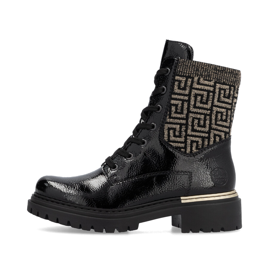 botas negras con cremallera para mujer rieker 72607-00