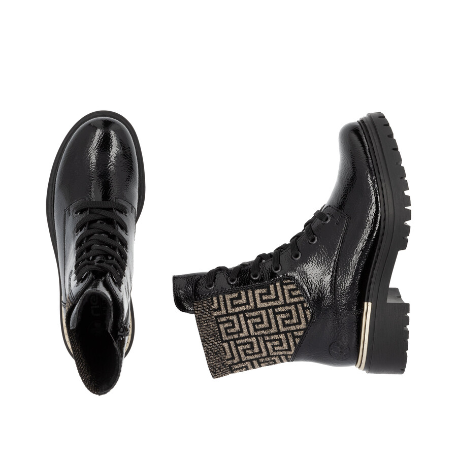 botas negras con cremallera para mujer rieker 72607-00