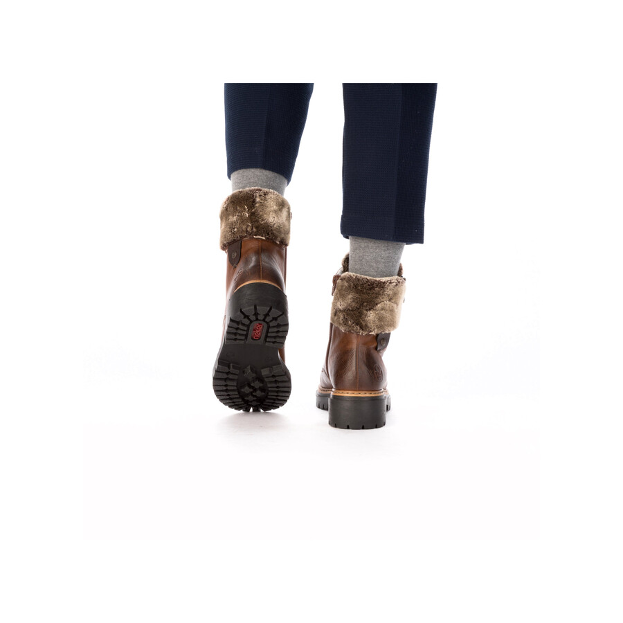 botas marrones con cremallera para mujer rieker 72608-24