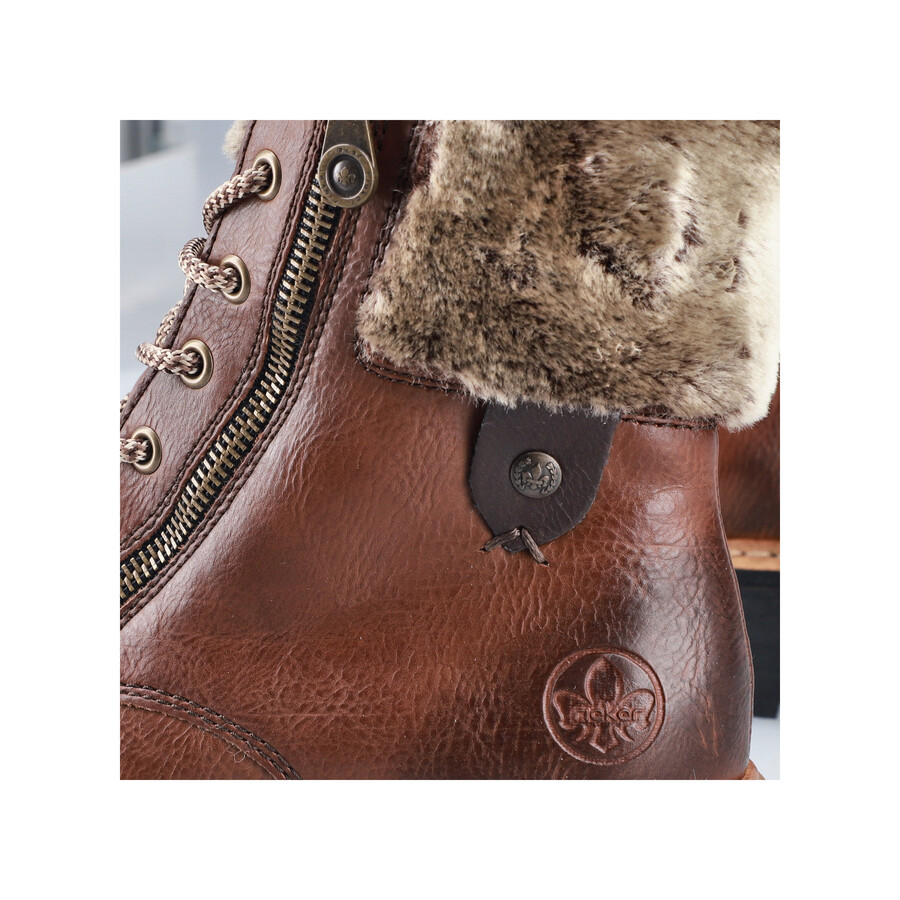 botas marrones con cremallera para mujer rieker 72608-24