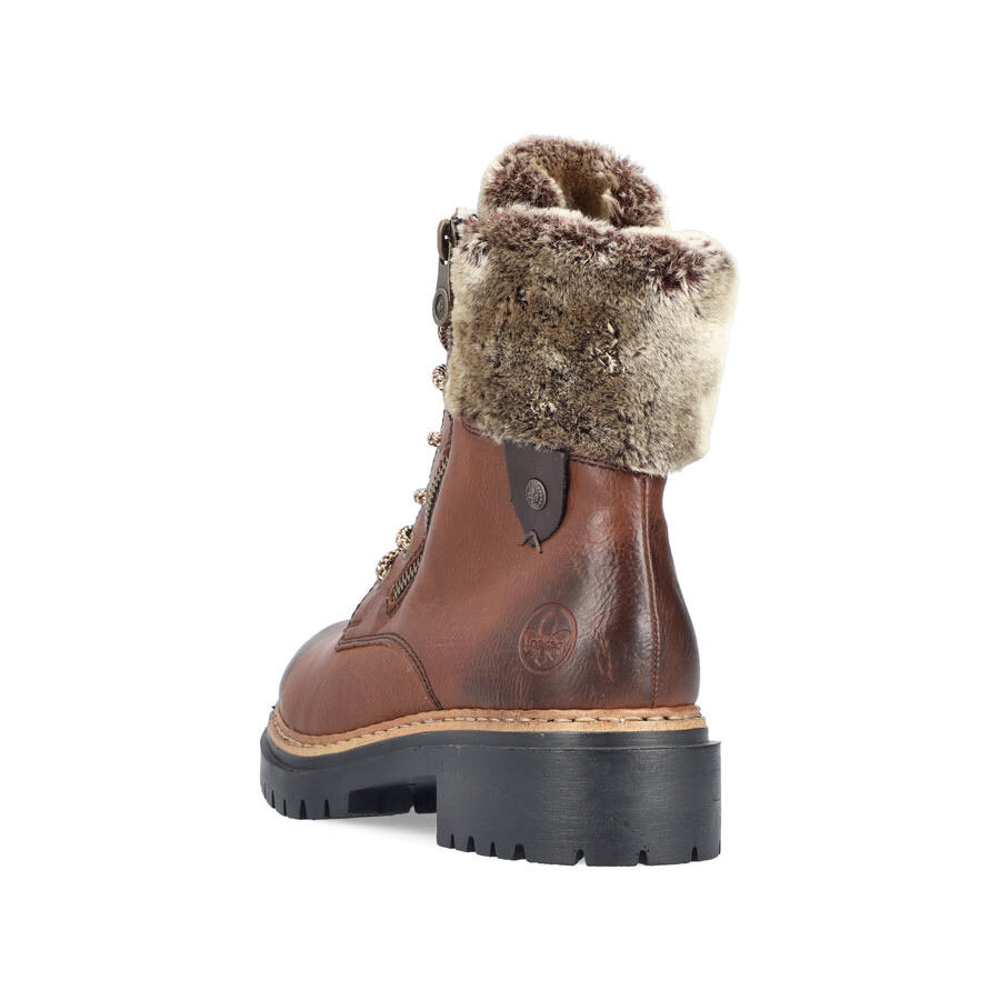 botas marrones con cremallera para mujer rieker 72608-24
