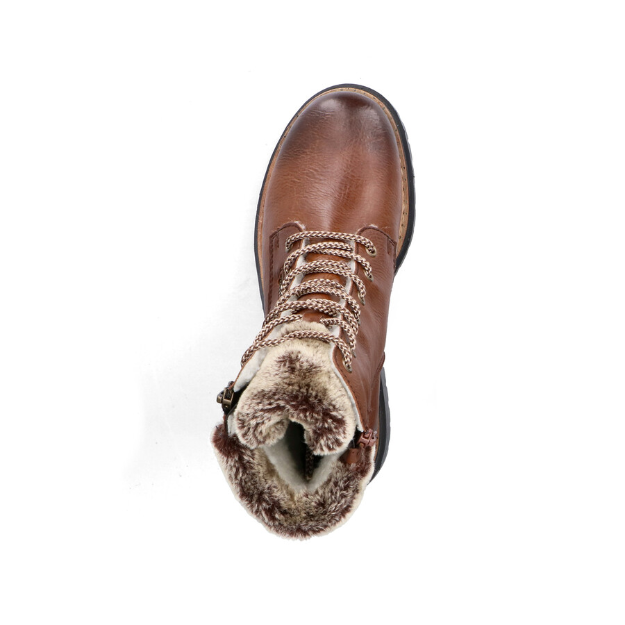botas marrones con cremallera para mujer rieker 72608-24
