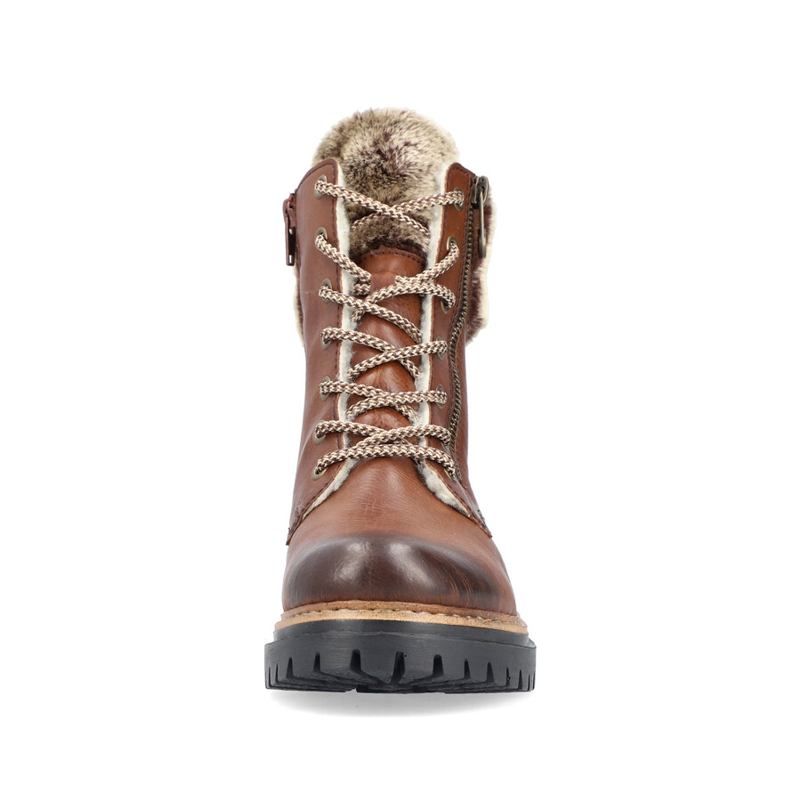 botas marrones con cremallera para mujer rieker 72608-24