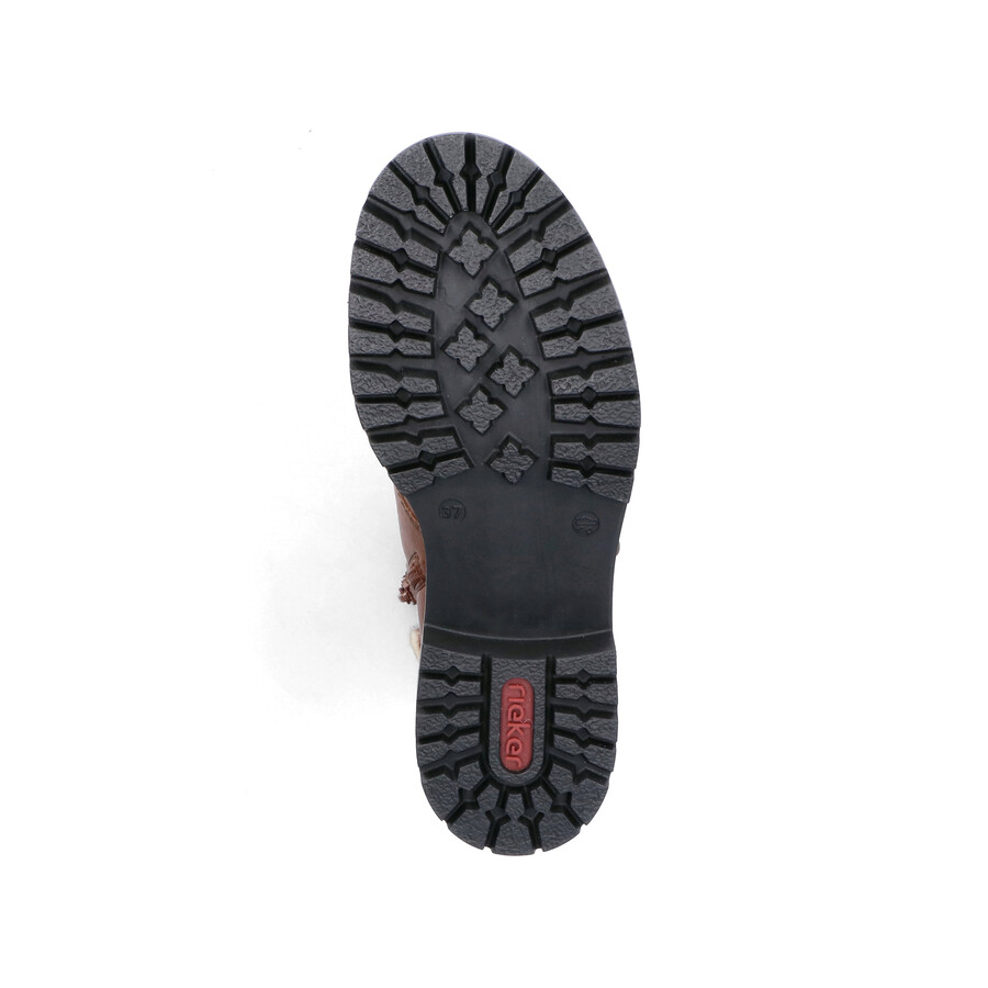 botas marrones con cremallera para mujer rieker 72608-24