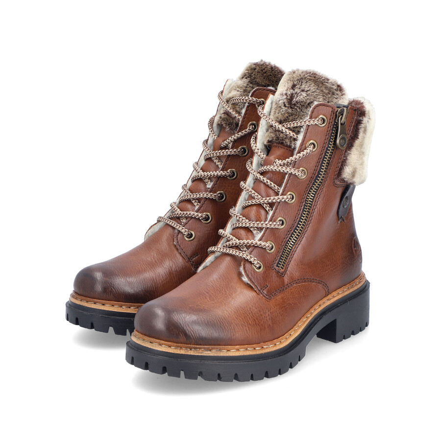 botas marrones con cremallera para mujer rieker 72608-24