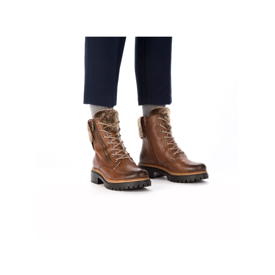 botas marrones con cremallera para mujer rieker 72608-24