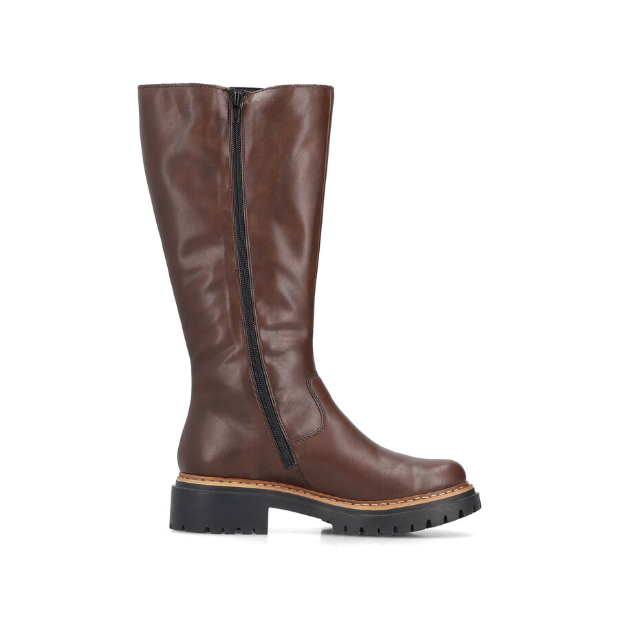 botas marrones con cremallera para mujer rieker 72694-25
