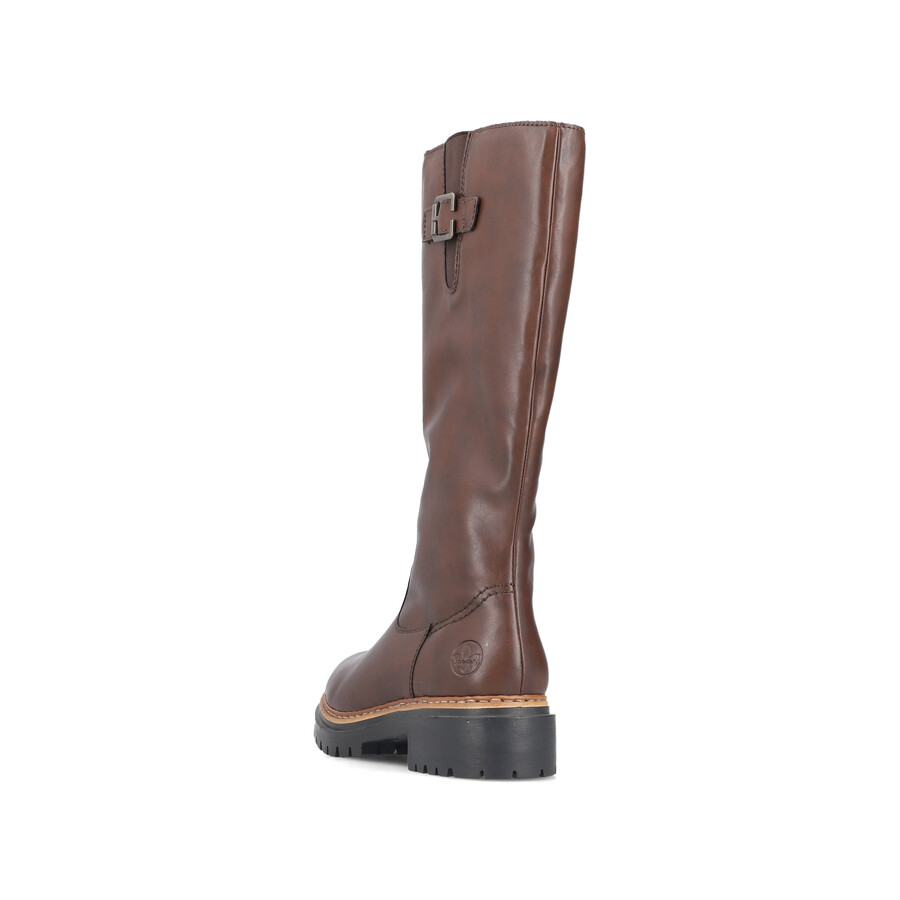 botas marrones con cremallera para mujer rieker 72694-25