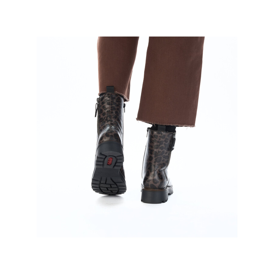 botas grises con cremallera para mujer rieker 73210-42