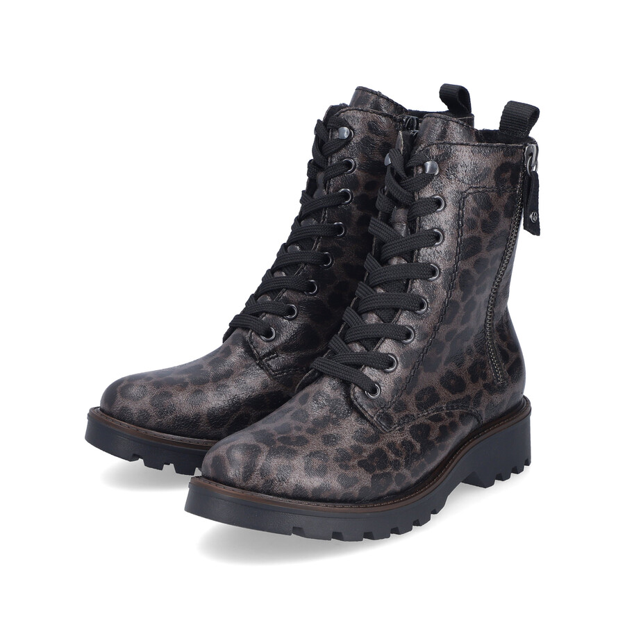 botas grises con cremallera para mujer rieker 73210-42