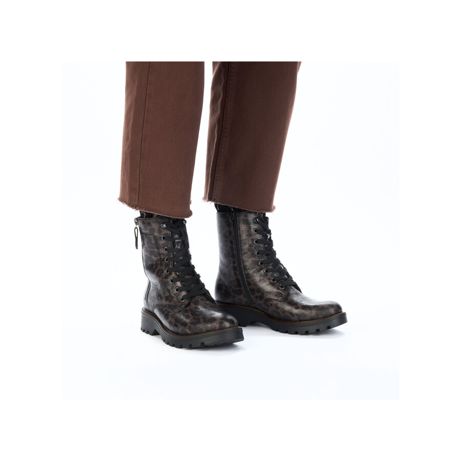 botas grises con cremallera para mujer rieker 73210-42