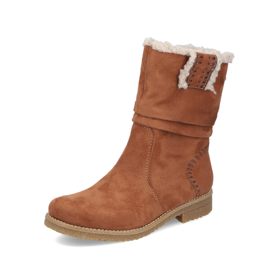 botas marrones con cremallera para mujer rieker 73562-24