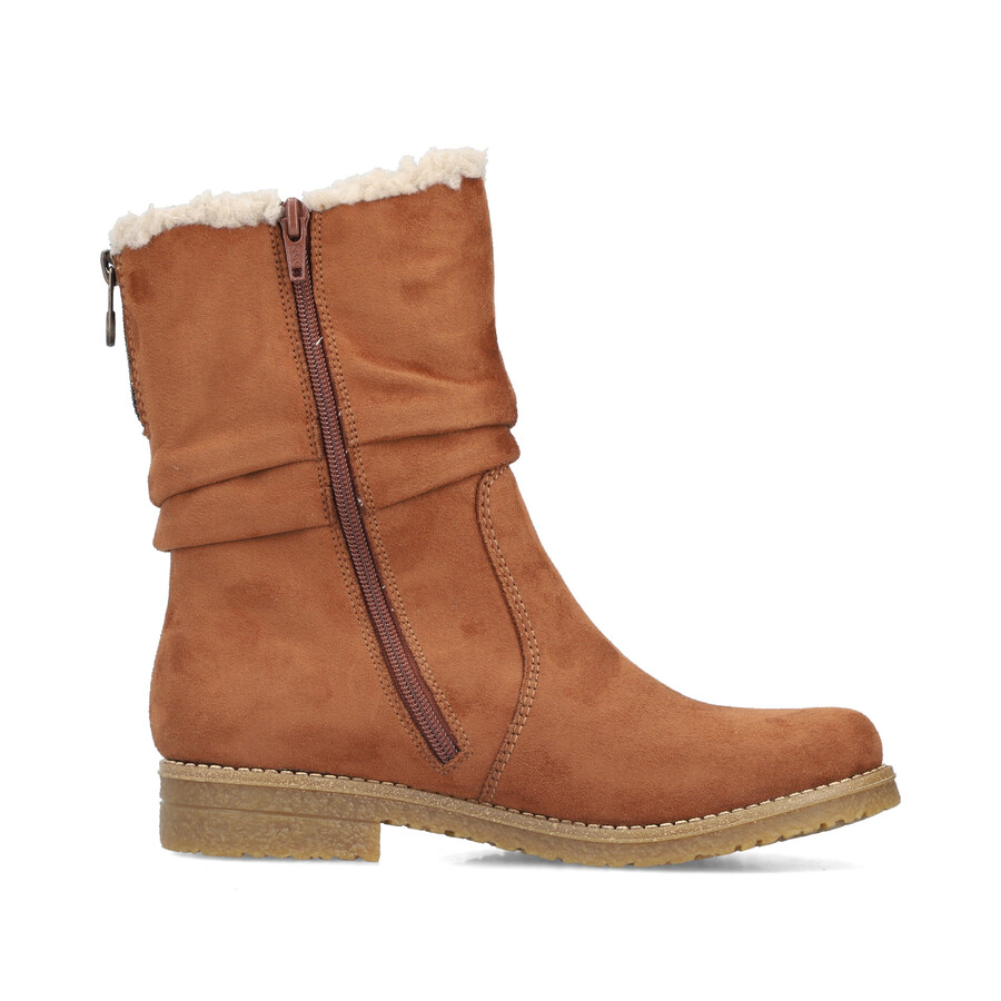 botas marrones con cremallera para mujer rieker 73562-24