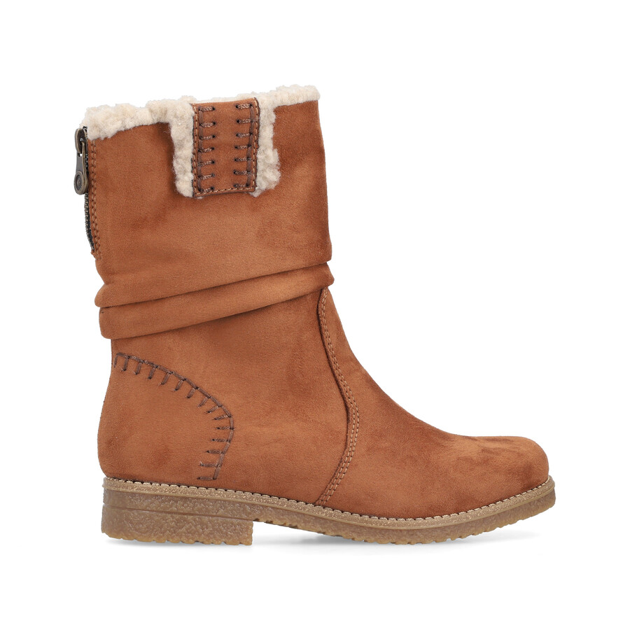 botas marrones con cremallera para mujer rieker 73562-24