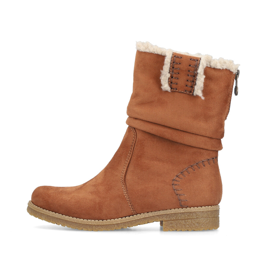 botas marrones con cremallera para mujer rieker 73562-24