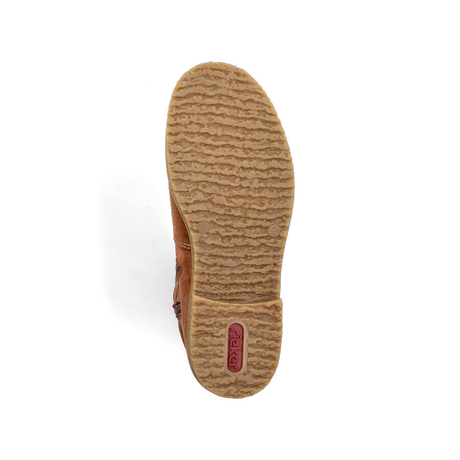 botas marrones con cremallera para mujer rieker 73562-24