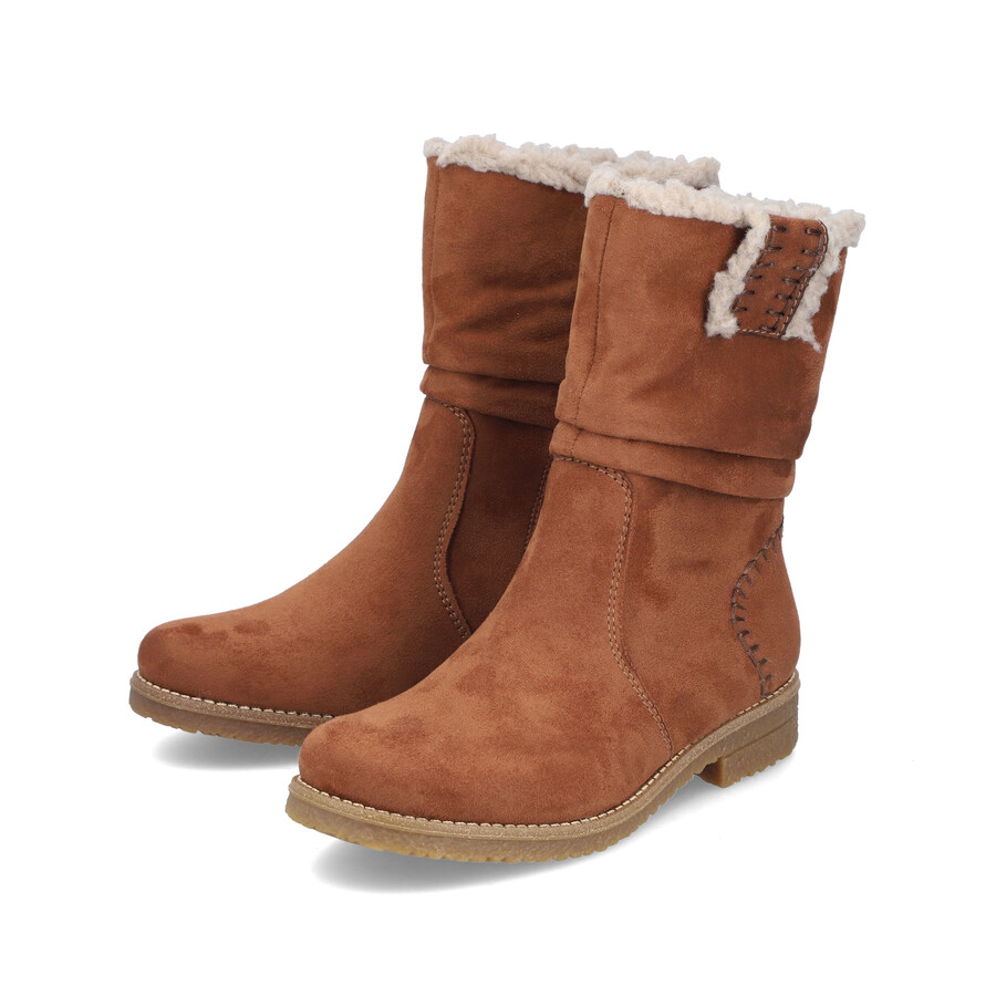 botas marrones con cremallera para mujer rieker 73562-24