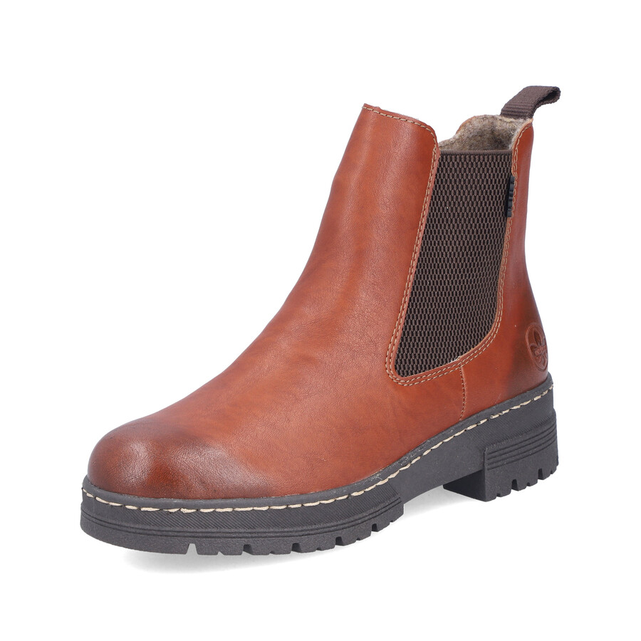 botas marrones con cremallera para mujer rieker 73892-24