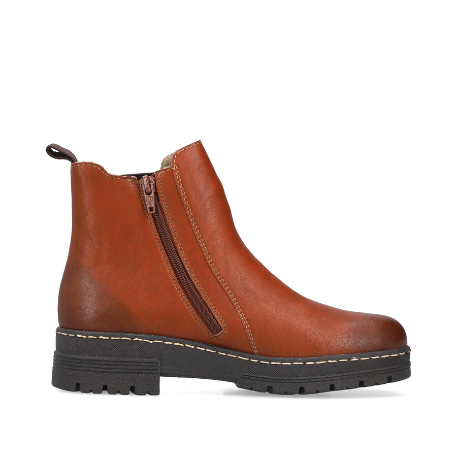 botas marrones con cremallera para mujer rieker 73892-24