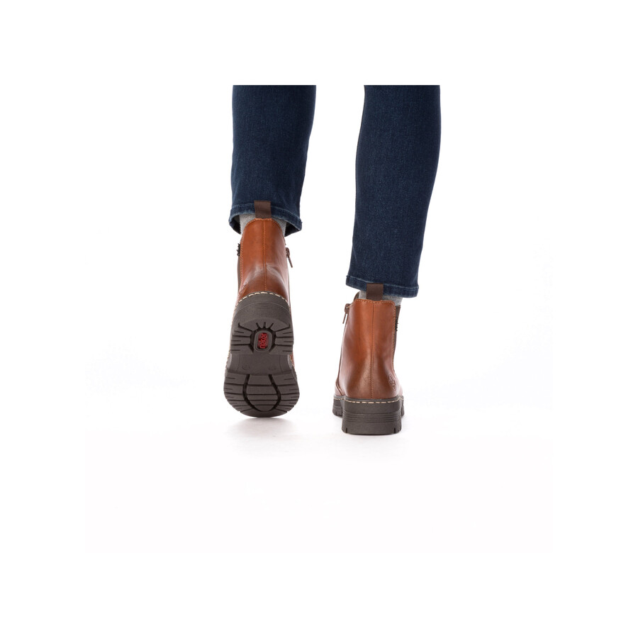 botas marrones con cremallera para mujer rieker 73892-24