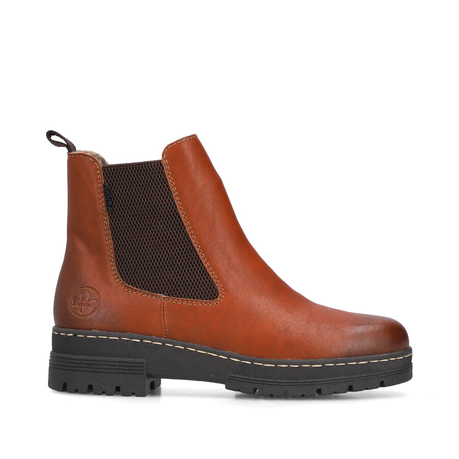 botas marrones con cremallera para mujer rieker 73892-24