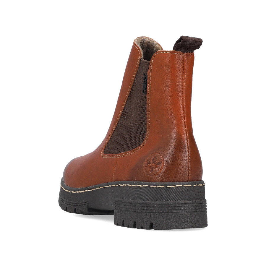 botas marrones con cremallera para mujer rieker 73892-24