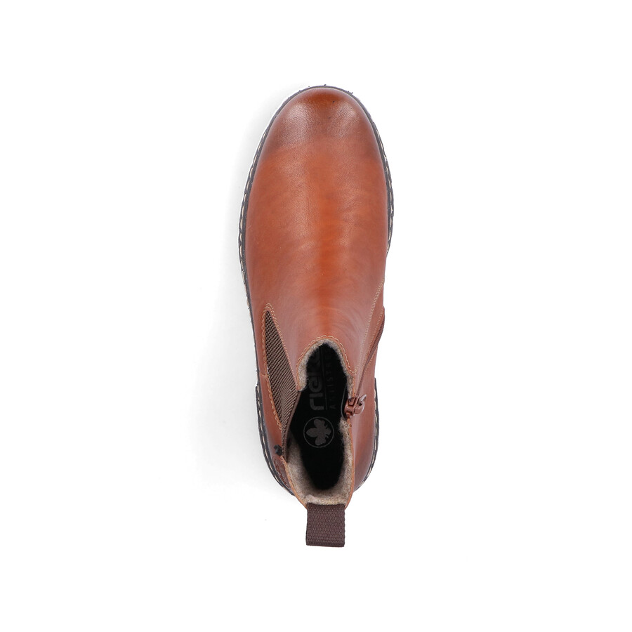 botas marrones con cremallera para mujer rieker 73892-24