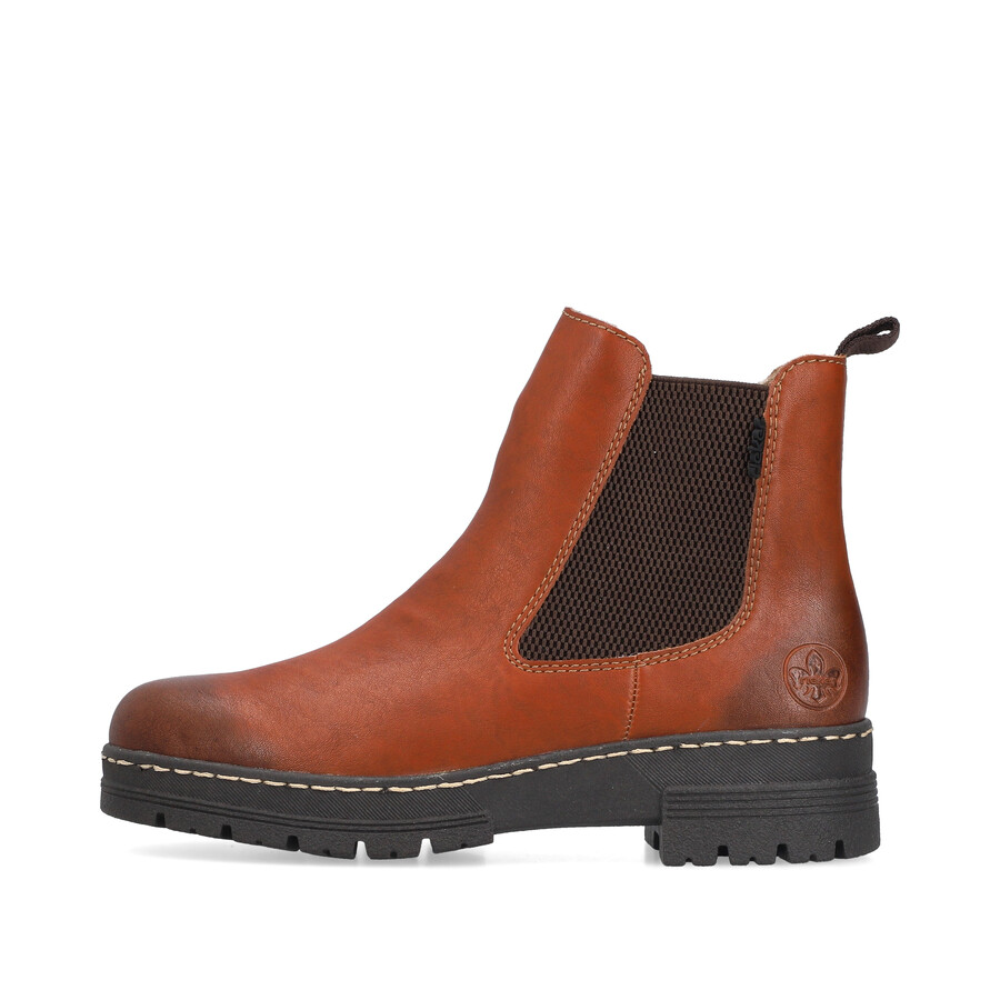 botas marrones con cremallera para mujer rieker 73892-24