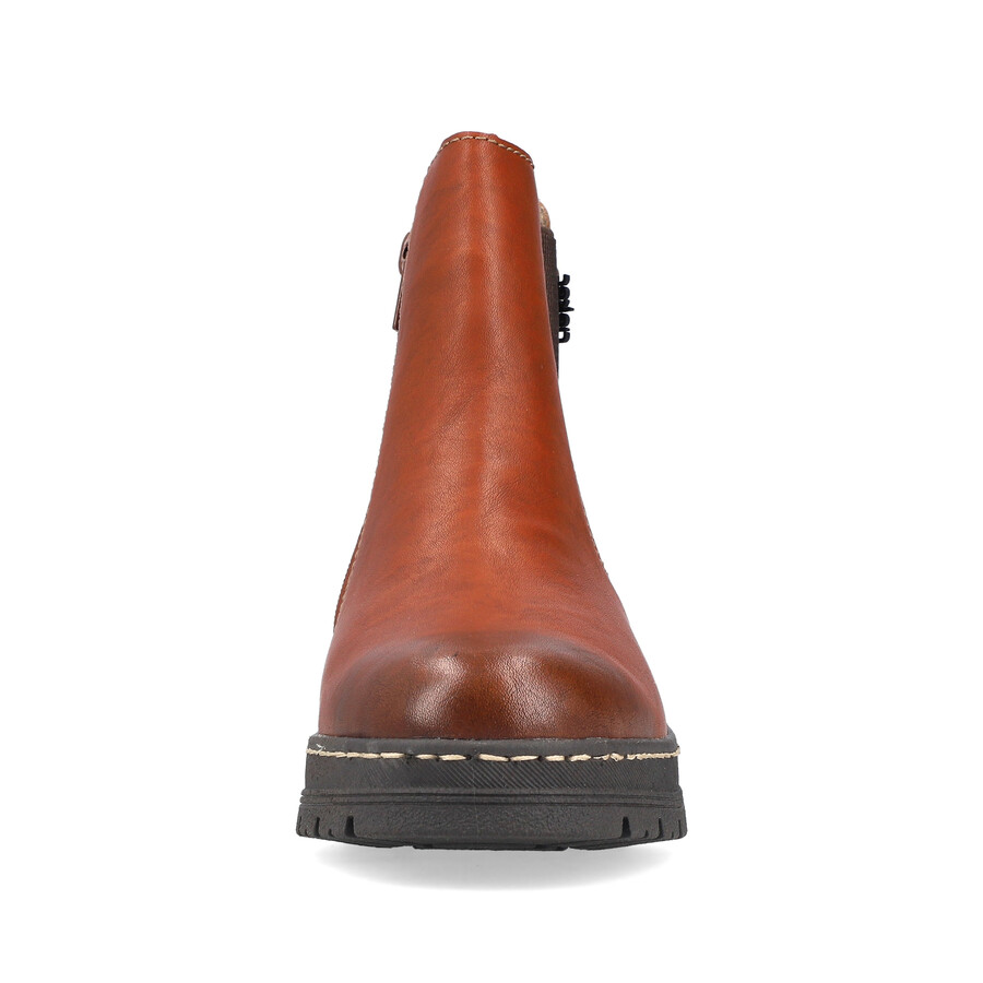 botas marrones con cremallera para mujer rieker 73892-24