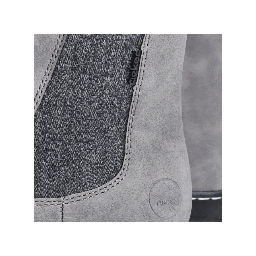 botas grises con cremallera para mujer rieker 73892-42