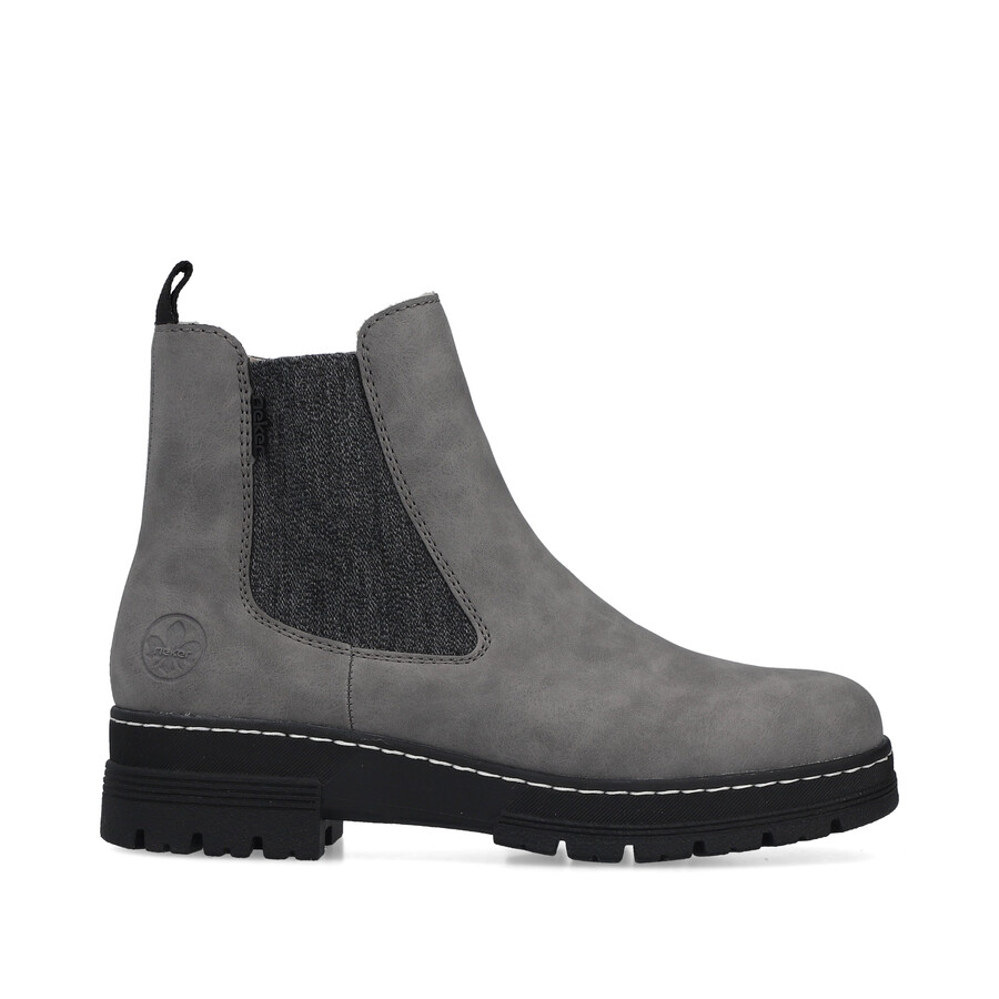 botas grises con cremallera para mujer rieker 73892-42