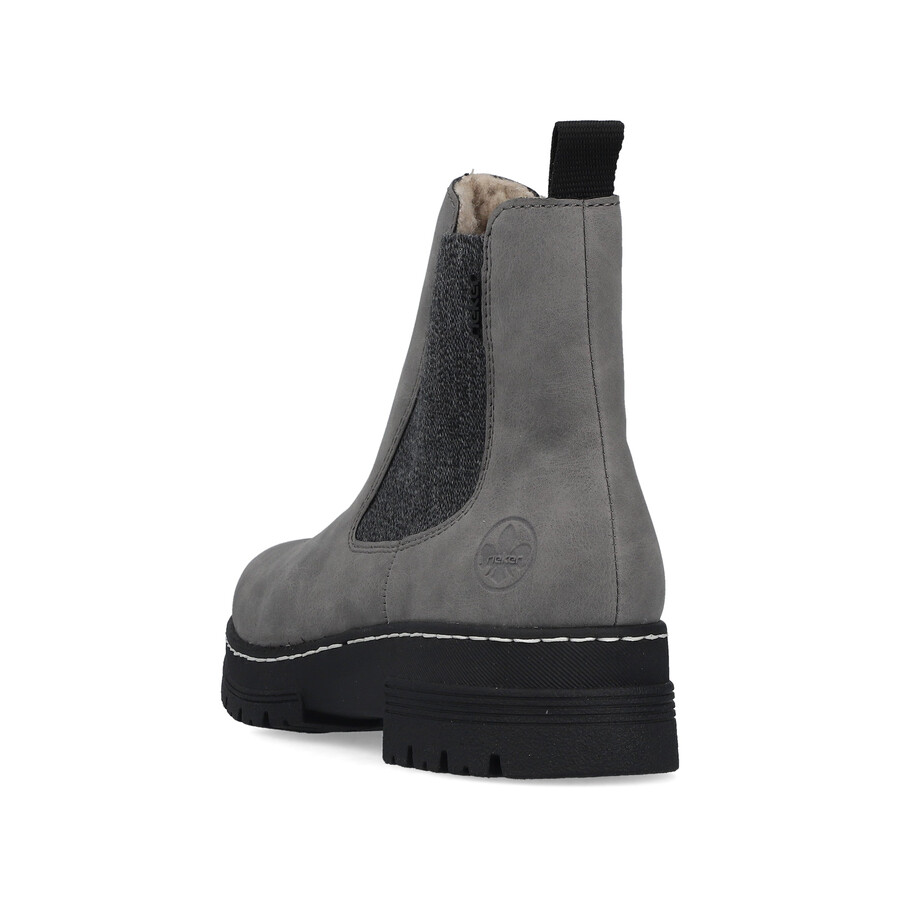 botas grises con cremallera para mujer rieker 73892-42